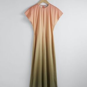Dolman-Sleeve Gradient Midi Dress $139 Pink/Khaki Ombre